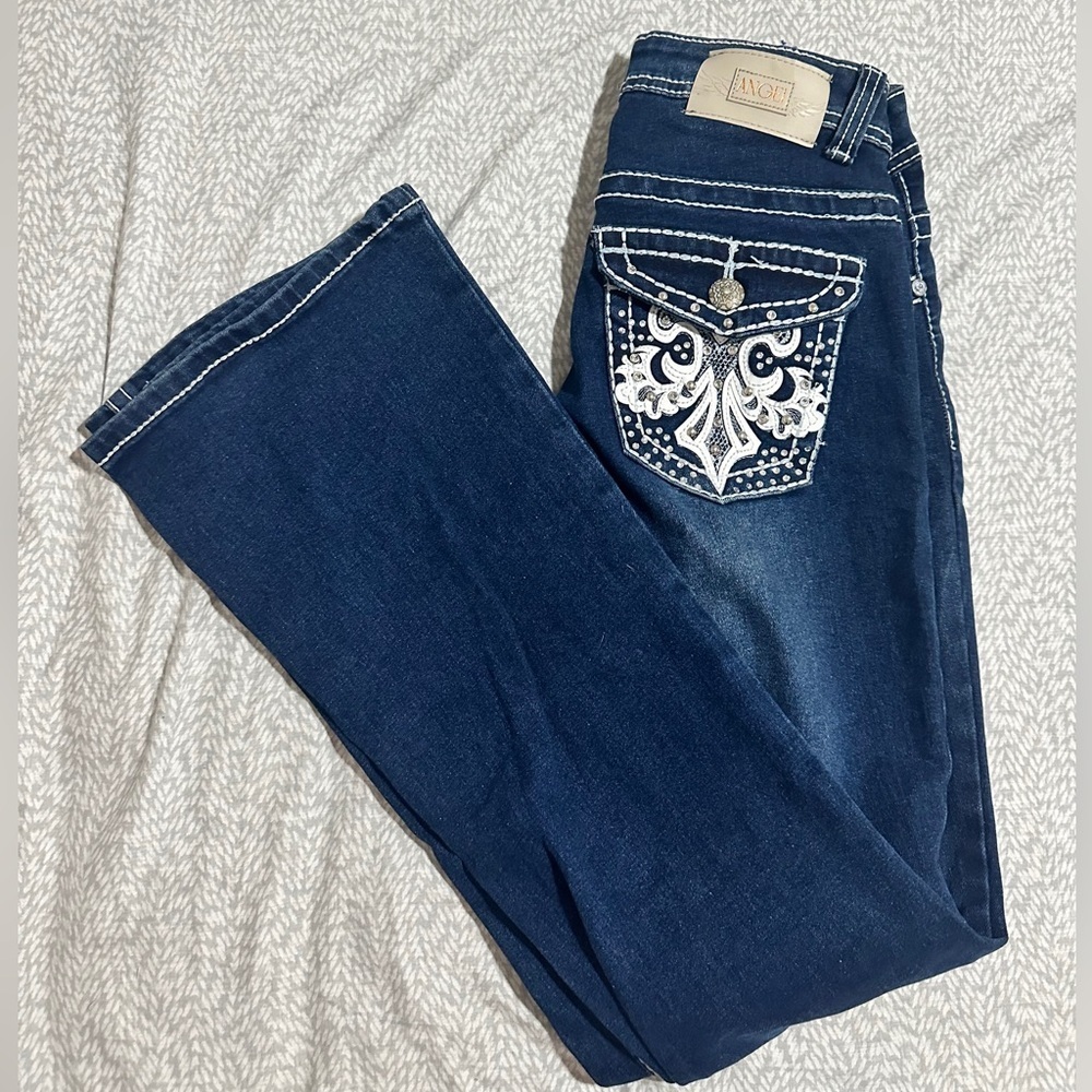 Y2K Angel Women's Dark Blue Vintage Jeans - Picture 4 of 5